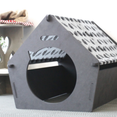 런메이크 인디언하우스 강아지집 A타입, 낙엽패턴, 1개