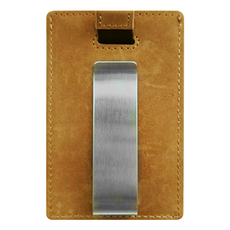 LifeShopping 男士薄款牛皮卡片夾 卡位3個, 10 x 6.5cm, 牛皮咖色