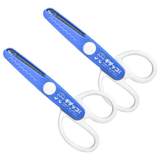 CANARY 長谷川刃物 美術安全剪刀 - 鋸齒藍, 2個