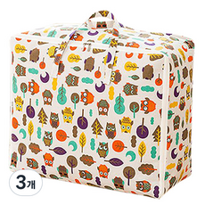패브릭 이불 정리가방 특대형, 부엉이, 3개