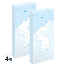 MUNID 韓半島地圖便攜式便條紙, 藍色, 4個, 80張