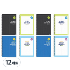 아이비스 슬림 반반방안 노트 SP 4p, 블랙 + 그린 + 네이비 + 블루, 12세트