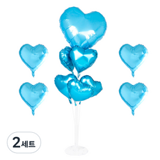 PARTYSHOW 派對氣球佈置裝飾架組 70cm, 愛心款(淺藍色), 2組