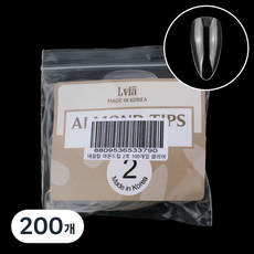 Lvia 杏仁形美甲片 2號, 200個, 透明