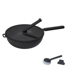 WOKY 沃廚 台灣公司貨 恰恰鍋 深煎鍋 附集水器 + 鍋刷, 26cm, 1個