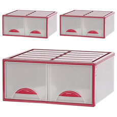 KEYWAY 聯府 凱特雙抽整理箱 32L 紅色 3個