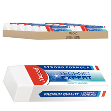 Maped 潔淨黏屑塑膠擦 中 20個, 白色, 1組