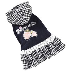 PETSLAND 狗狗甜美格紋連身裙, 海軍藍