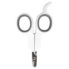 簡派小Q貓剪附LED燈 圓弧刀頭設計 安全修剪 適用於狗, 紳士雅灰, 1入