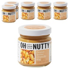 오넛티 땅콩버터 크런치 100%, 80g, 6개