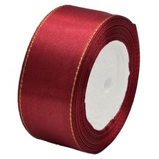 세컨드베스트 더블 골드 웨딩 선물 포장리본 4cm, 와인, 1개, 22m