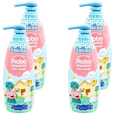Probo 博寶兒 柔護洗髮露 佩佩豬, 植物性胺基酸, 水解小麥蛋白, PCA保濕因子, 500ml, 4瓶