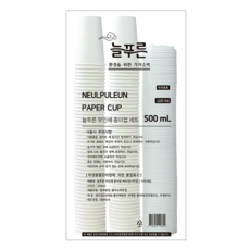 Neulpuleun 無印刷紙杯組 附蓋 500ml, 1組, 100入