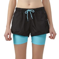 일리카이 여성용 하프 레깅스 레이어드 비치 팬츠