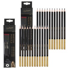 新寶文 專家用素描鉛筆 12件組, 2套, 2H, H, F, HB, B, 2B~8B