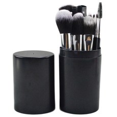 Daily friends 攜帶用化妝刷具十二入組+刷具包, 黑色, 1組