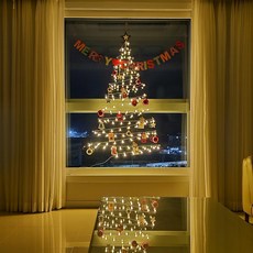 聖誕樹壁飾燈串組 100顆入, 紅色