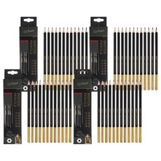 新寶文 專家用素描鉛筆 12件組, 4套, 2H, H, F, HB, B, 2B~8B