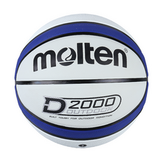 molten F 12片深溝橡膠籃球 白色 + 藍色 + 黑色, B7D2005-WB, 1個