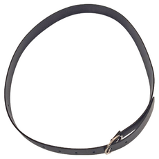 Y383 簡約圓環皮帶 6入1組, 銀扣黑帶身, 102 x 2.5cm