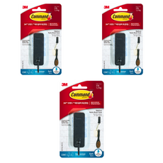3M Command 無痕 浴室用品 3M 中型掛鉤, 3個, 啞光黑