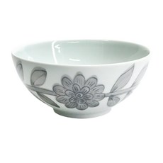 西山窯 波佐見焼 職人手繪 雛菊 飯碗 沙拉碗 13.5cm, 灰色, 1個