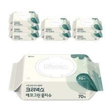 크리넥스 에코그린 물티슈 캡형, 50g, 70매, 8개