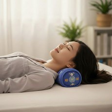 베고자니 피그먼트 경추 목 베개 소, 파랑, 1개