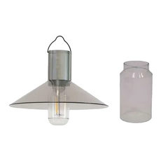 POST GENERAL 工業風充電雙罩LED掛燈Set, IPX4防水, 鋁製燈體, 遙控可調光, PG-98226-0029