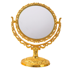 인아트 공주풍 엘레강스 거울 원형 21 x 26.5 cm, 금색