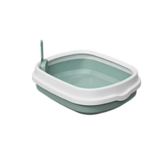 半封閉式貓砂盆，附貓砂鏟, 藍色, 大, 1個