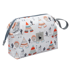 攜帶式加大防水雙拉鍊尿布袋, 30 x 23 x 15cm, 帳篷小熊