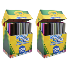 Crayola 繪兒樂 可水洗細桿錐頭彩色筆, 100色, 2盒