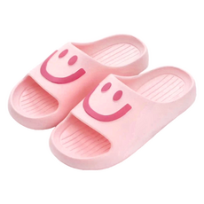 韓風設計款休閒 微笑拖鞋 EVA材質 重量190g, 38~39, 微笑粉紅色, 1雙