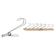 小麥購物 可掛式不鏽鋼掛勾夾 L2000, 10個, 灰色