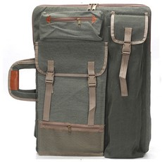 Belli-an 多功能帆布畫架繪圖後背包 橄欖綠