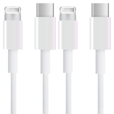 iBRIDGE USB-C to Lightning 充電傳輸線 適用於 iPhone iPad Pro 快速資料傳輸, 1m, 白色, 2條
