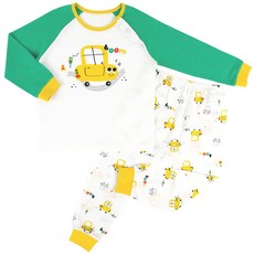 Maykids 男童款汽車印花9分袖緹花家居套裝