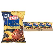 Cadina 卡迪那 波浪洋芋片 日式炭火燒肉, 58g, 12包