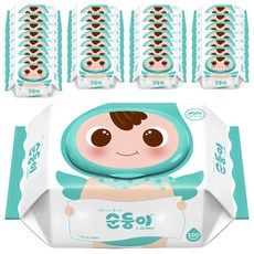 순둥이 오리지널 엘그린 아기물티슈 캡형, 50g, 100매, 30개