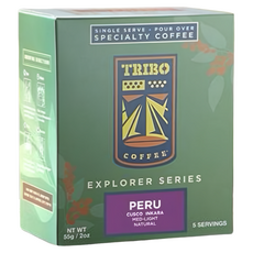 TRIBO COFFEE 淺中焙濾掛式咖啡 秘魯 庫斯科 印卡瓦, 5包, 11g, 1盒