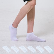 1996스탠다드 남성용 무지 스니커즈 발목 양말 6켤레 세트