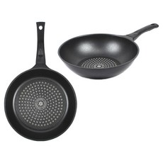 키친아트 뉴 티타늄 코팅 프라이팬 세트 2개, 블랙, 프라이팬 28cm + 궁중팬 28cm, 1세트