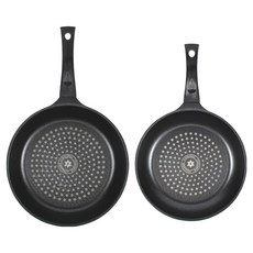 키친아트 뉴 티타늄 코팅 프라이팬 세트 2개, 블랙, 프라이팬 28cm + 프라이팬 26cm, 1세트