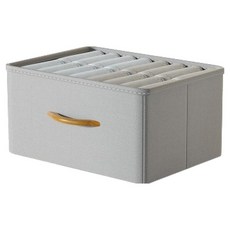 布藝抽屜式摺疊衣服收納箱/衣物收納盒, 灰色, 1個