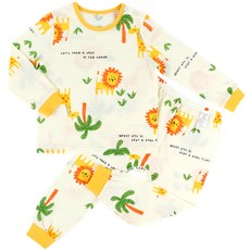 Maykids 童款動物印花9分袖緹花家居套裝