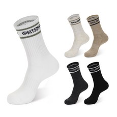 經典雙墊圓襪 5雙, 混色