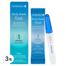 슈얼리 얼리체크 패스트 1분 임신테스트기, 1개입, 3개