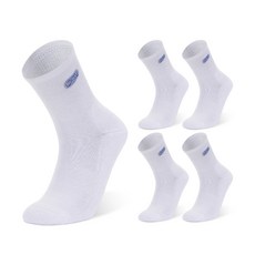 OUTDOOR PRODUCTS 標誌貼飾緩震中筒襪 5雙組, 白色, 1套