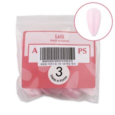 Lvia 杏仁形美甲片 3號 100p, 1個, 粉紅色